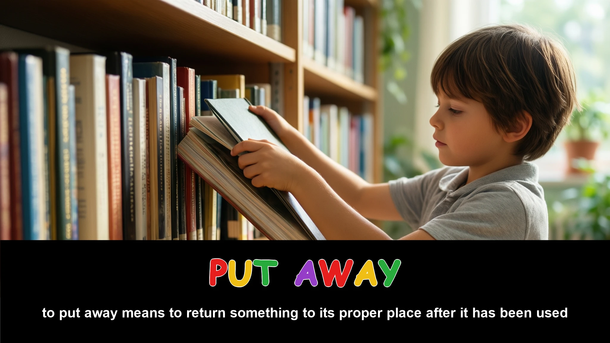 English Illustration for put away